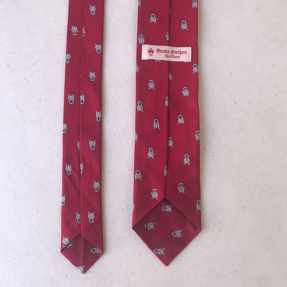 BROOKS BROTHERS | Red Silk Three Wise Monkeys Necktie - Picture 4 of 6